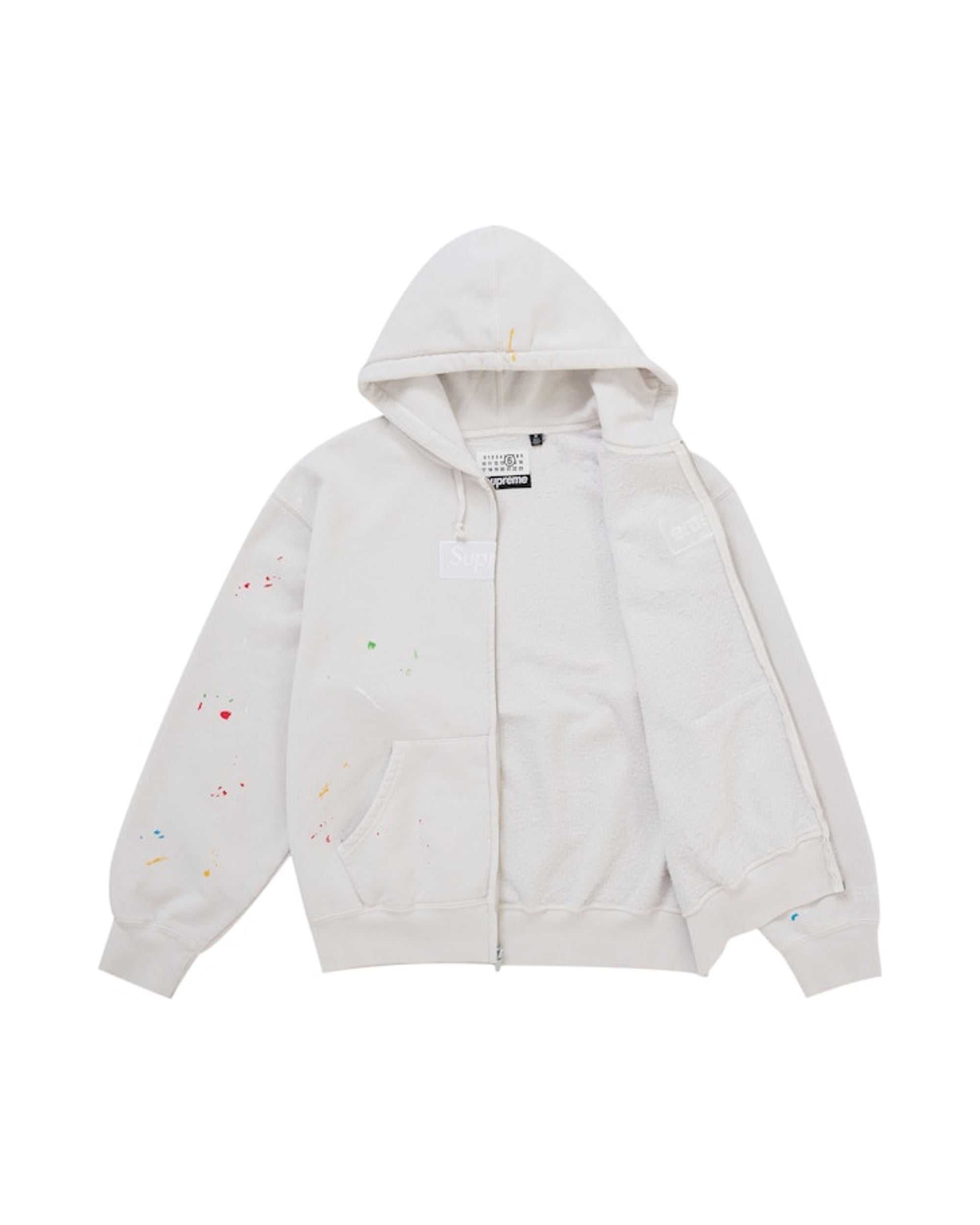 Supreme x MM6 Maison Margiela Zip Hoodie White