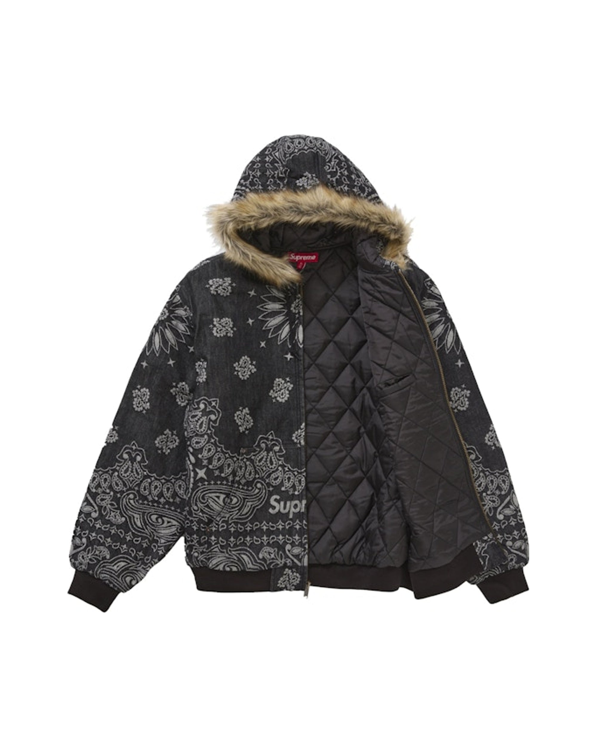 Supreme Bandana Jacquard Denim Jacket Black