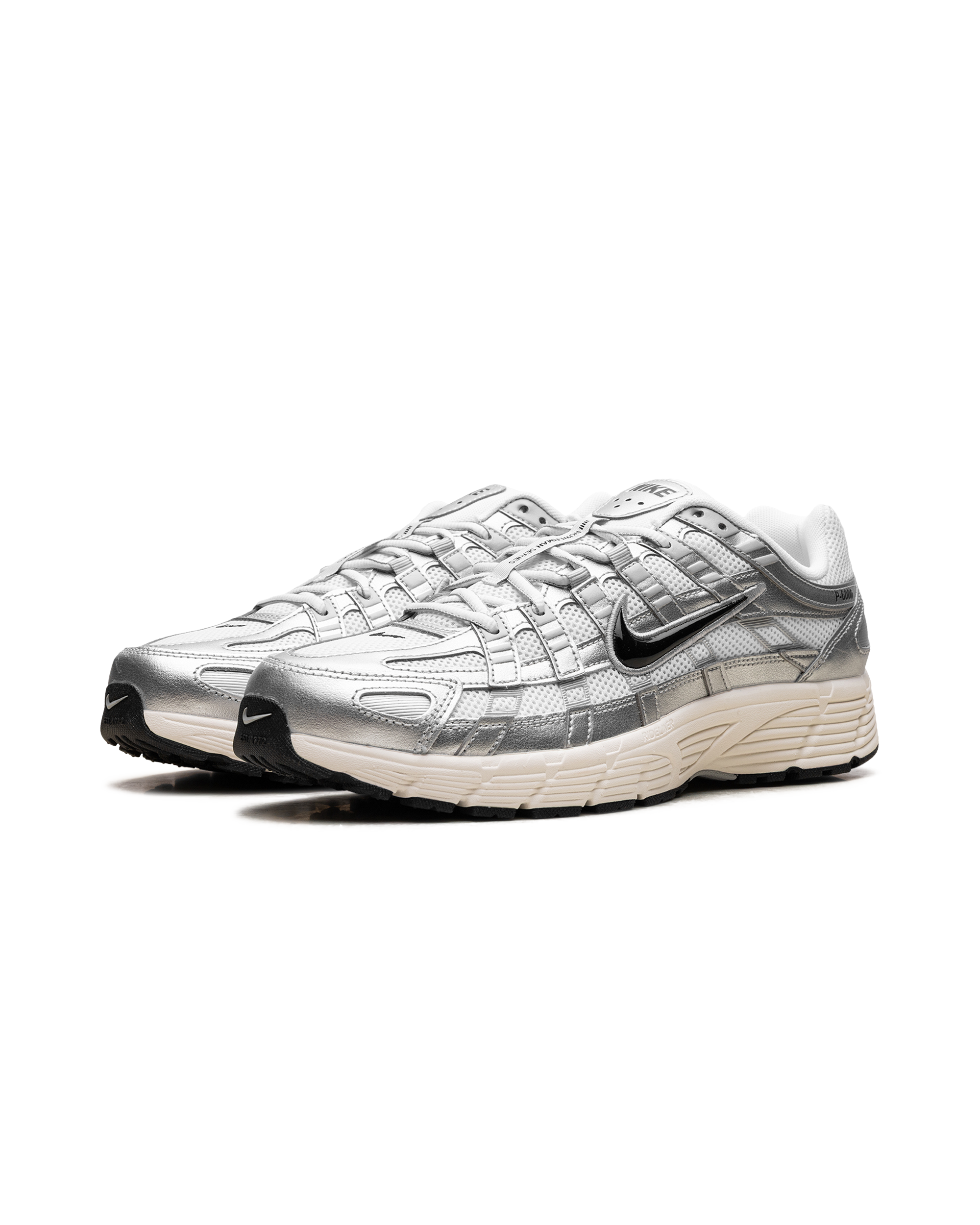 Nike P-6000 White Metallic Silver Flat Silver Black