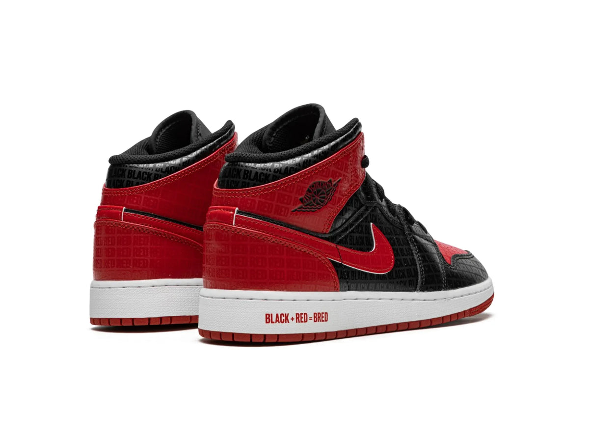 Nike Air Jordan 1 Mid "Bred Text" - street-bill.dk