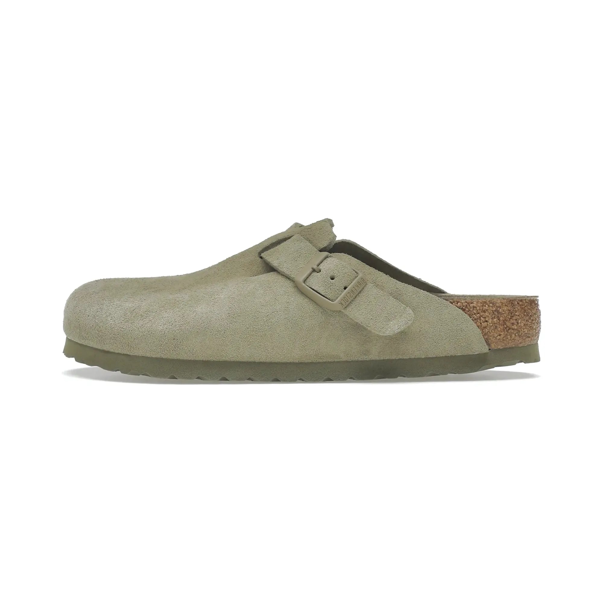 Birkenstock Boston "Soft Footbed Suede Faded Khaki" - street-bill.dk