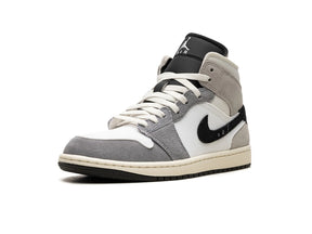 Nike Air Jordan 1 Mid SE Craft White Cement Grey Black - street-bill.dk
