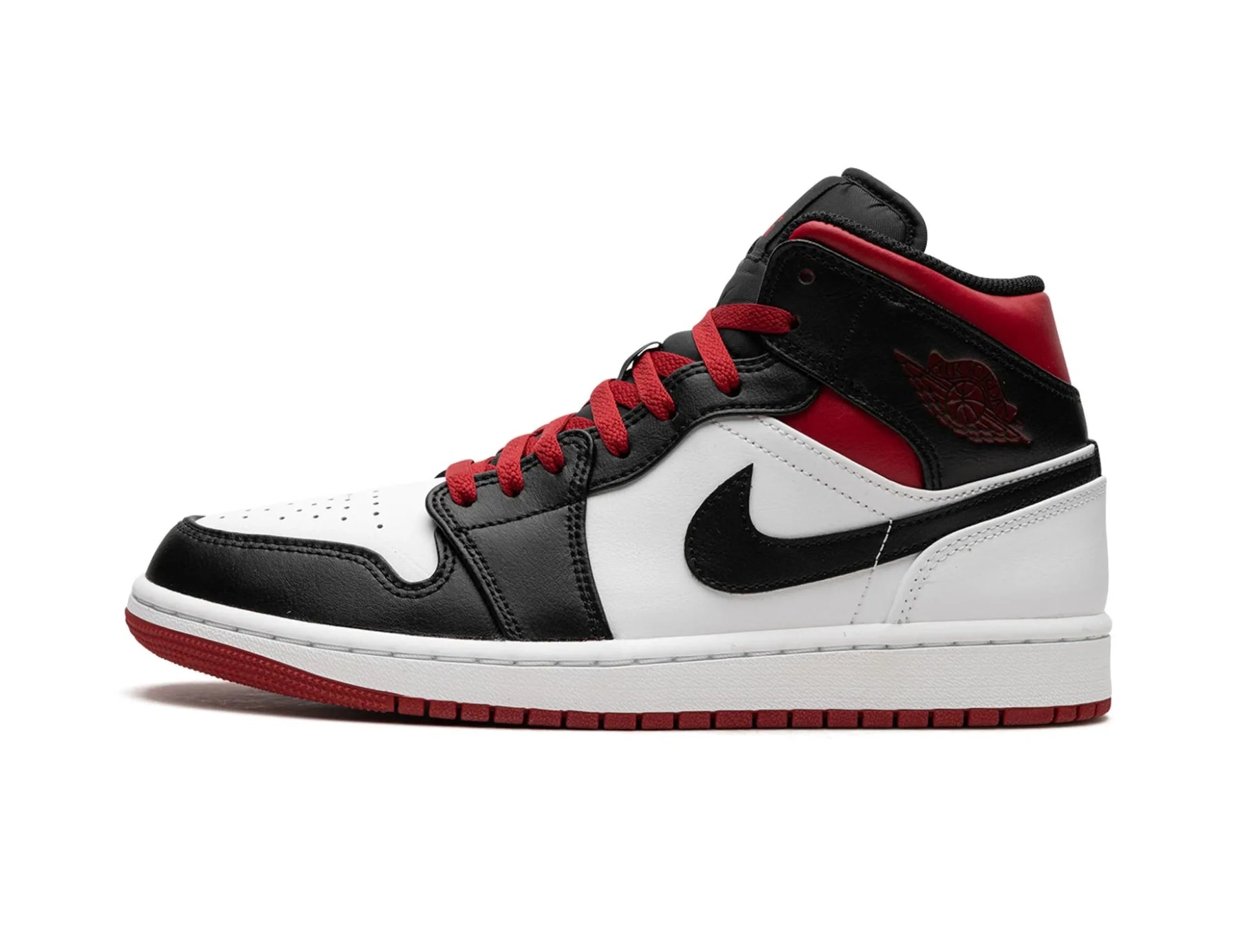 Nike Air Jordan 1 Mid "Black Toe White Gym Red" - street-bill.dk